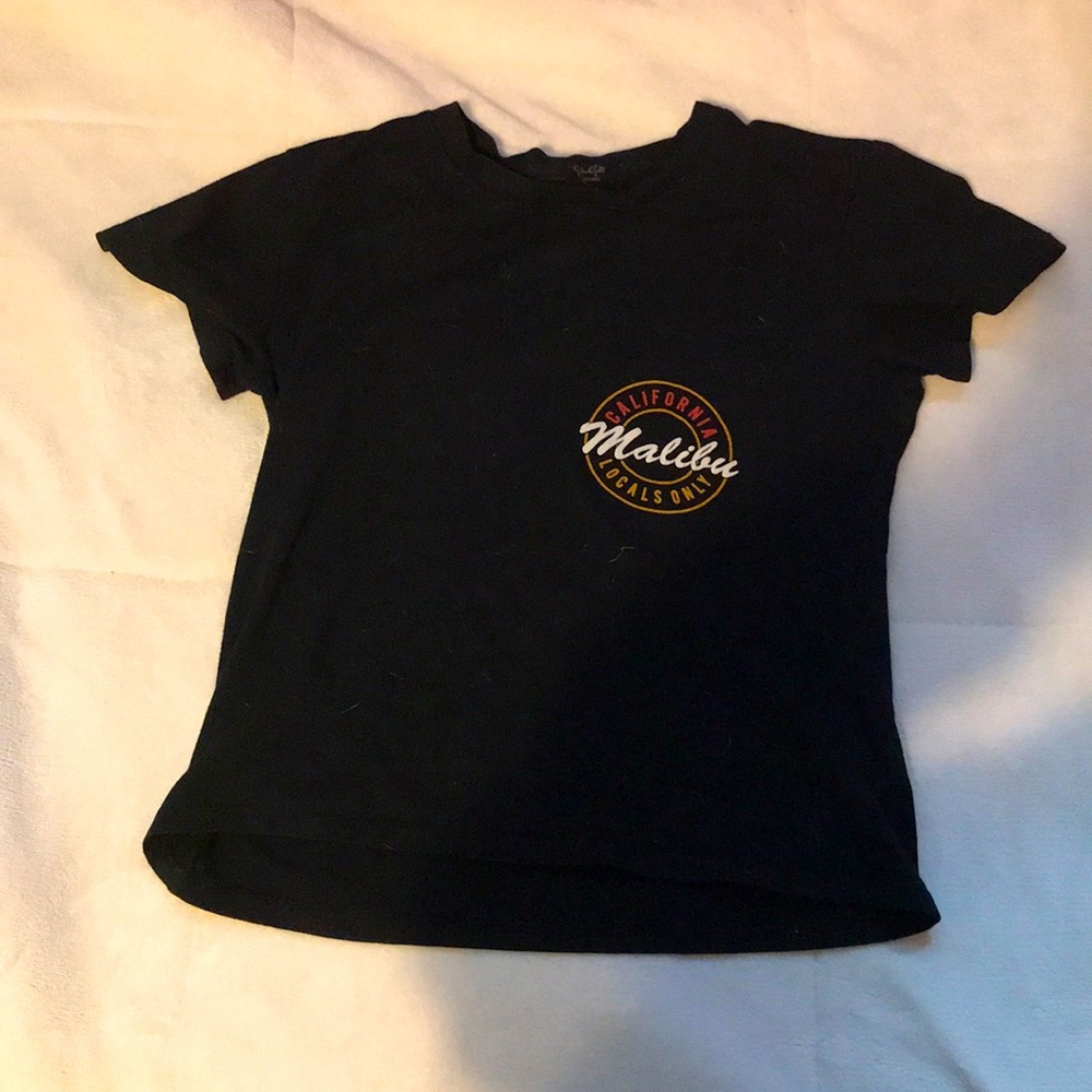 Brandy Melville Black Malibu Short Sleeve Top
